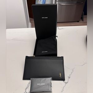 Brand New YSL Clutch Pouch Tiny Mo King Palm Nero